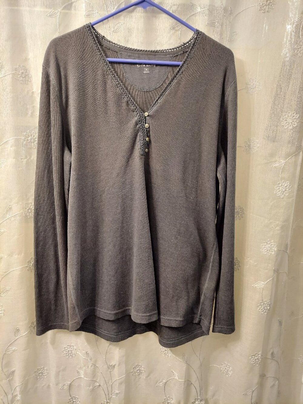 Waffle knit henley